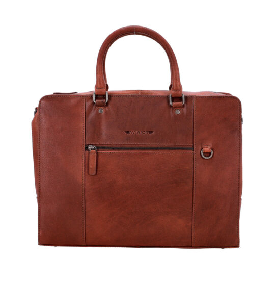 Poslovna torba AVIATOR - usnjena, rjava