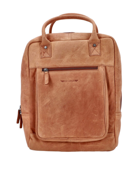 Poslovni nahrbtnik AVIATOR - usnjen, konjak, Cow Timbaland