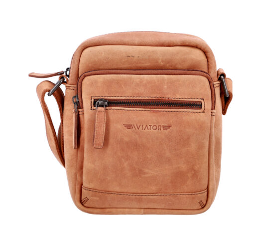 Torbica za čez ramo AVIATOR Cow Havana - konjak, moška