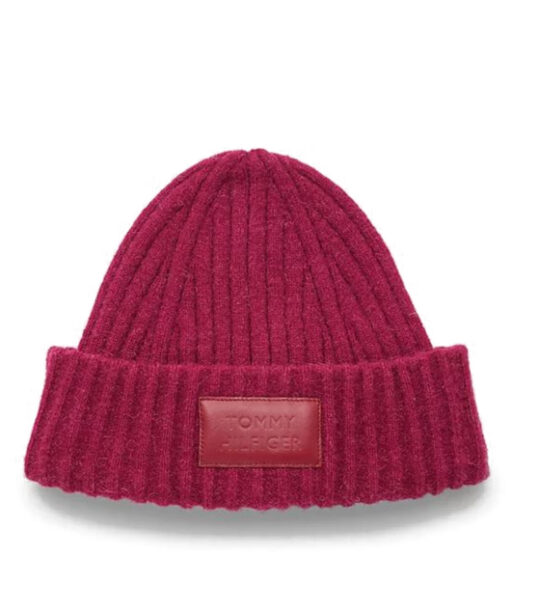 Kapa TOMMY HILFIGER Modern Beanie - rdeča, ženska