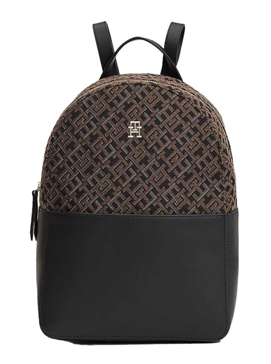 Modni nahrbtnik TOMMY HILFIGER Jacquard - črn