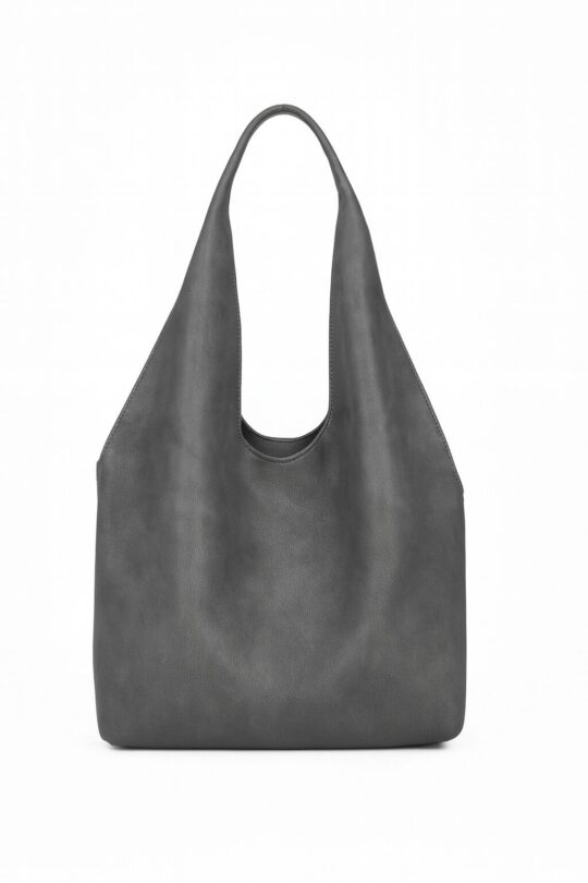 Vrečasta torbica LS COLLECTION Andrea Massi - siva, hobo