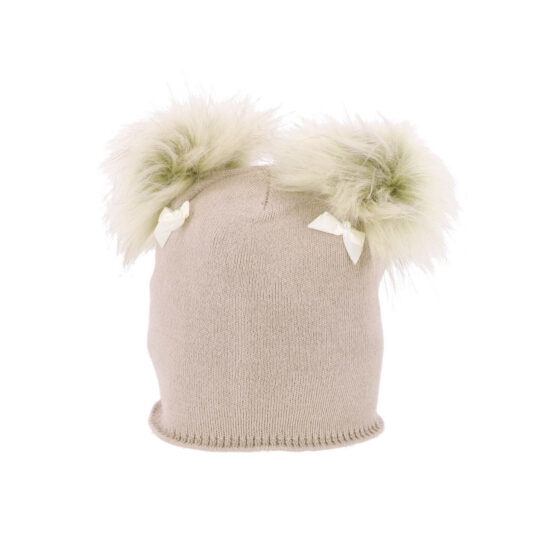 Kapa CAPU - krem, dva cofa, otroška dekliška