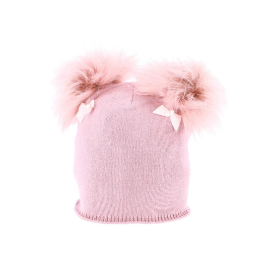 Kapa CAPU - svetlo roza, dva cofa, otroška dekliška
