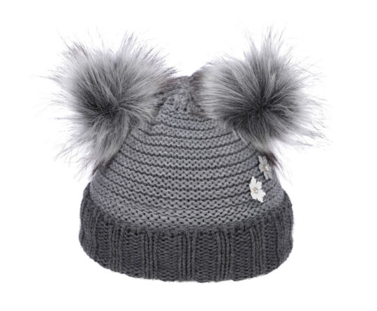 Kapa CAPU - siva, z dvema cofoma, otroška dekliška