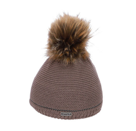 Kapa CAPU - bež, s cofom, ženska