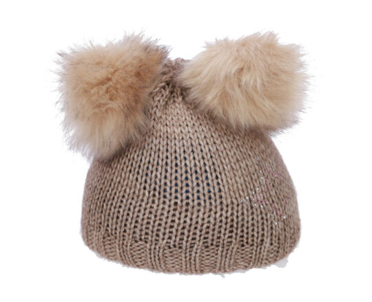 Kapa CAPU - bež, dva cofa, kristali Swarovski, otroška