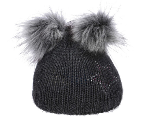 Kapa CAPU - temno siva, kristali Swarovski, otroška