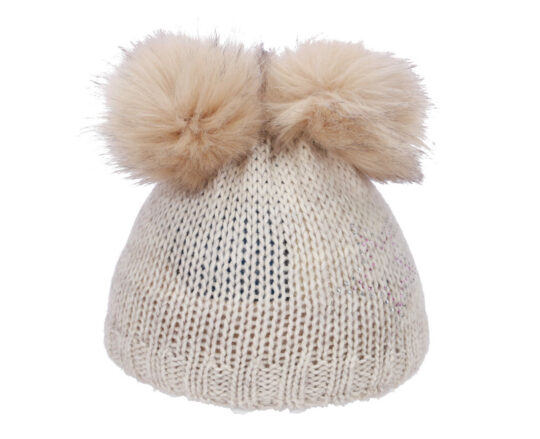 Kapa CAPU - krem, dva cofa, kristali Swarovski, otroška