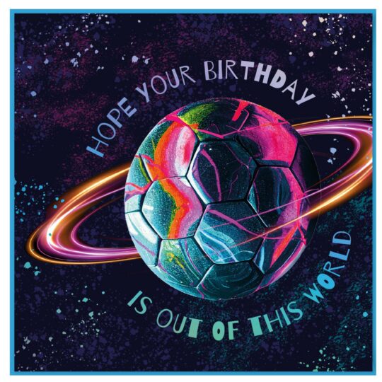 Voščilnica PARTISAN - birthday world planet football, 1 kos