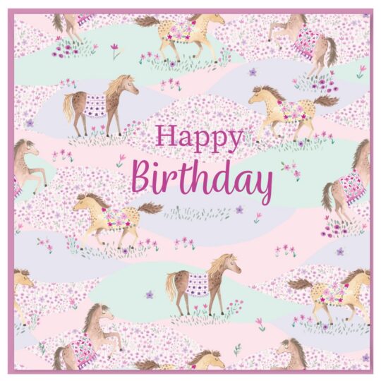 Voščilnica PARTISAN - happy birthday pony club, 1 kos