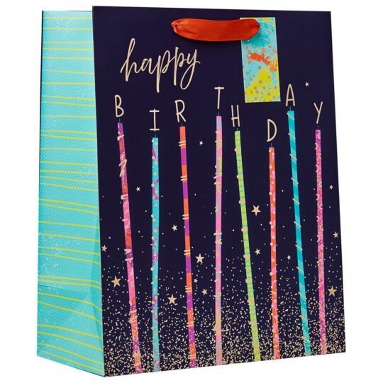 Darilna vrečka PARTISAN - Candles Happy Birthday, XL