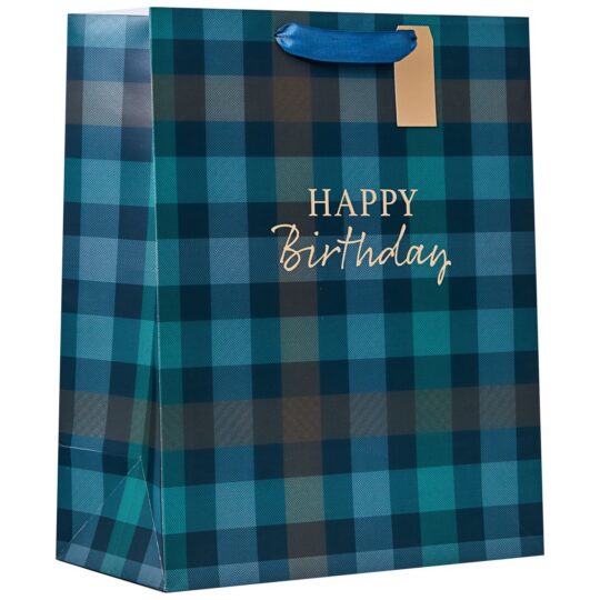 Darilna vrečka PARTISAN - Tartan Happy Birthday, S
