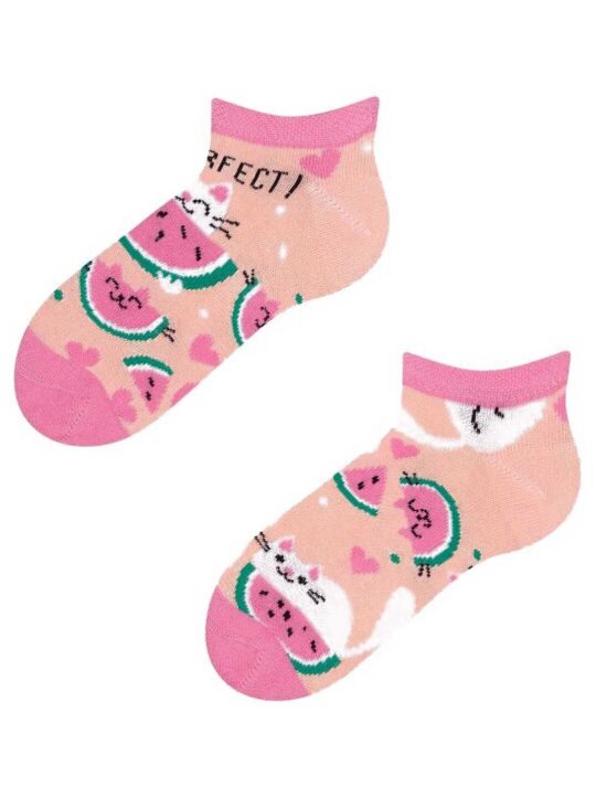 Otroške nogavice DEDOLES - kratke, Watermelon Cat, 1 par, 31-34