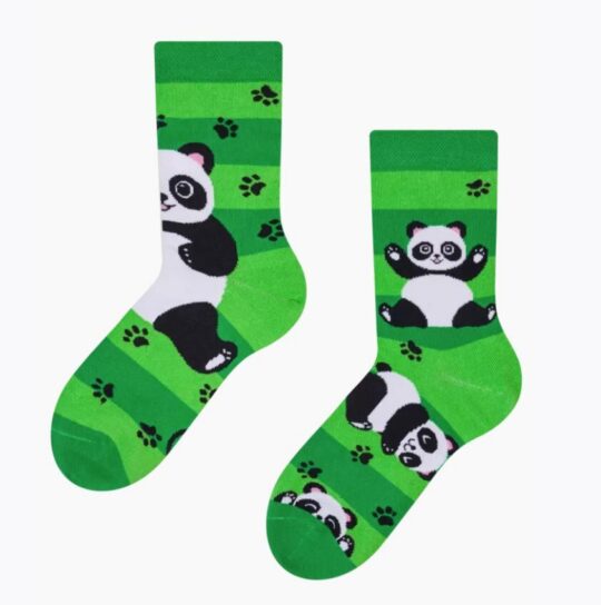 Otroške nogavice DEDOLES - dolge, Panda & Stripes, 1 par, 23-26