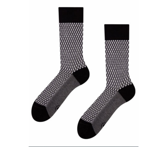 Nogavice DEDOLES - dolge, Black White Jacquard, 1 par, 43-46