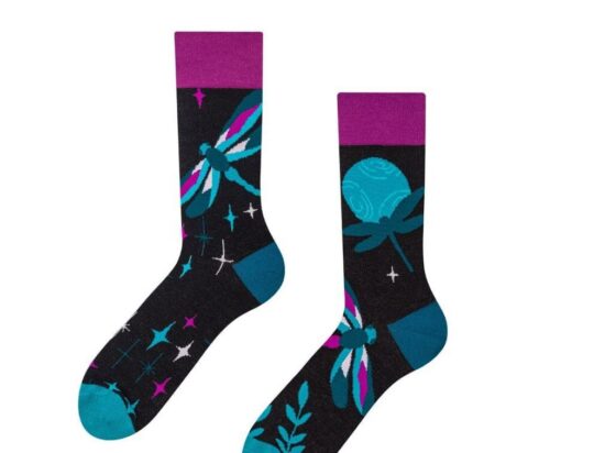 Nogavice DEDOLES - dolge, Dragonflies at Night, 1 par, 35-38