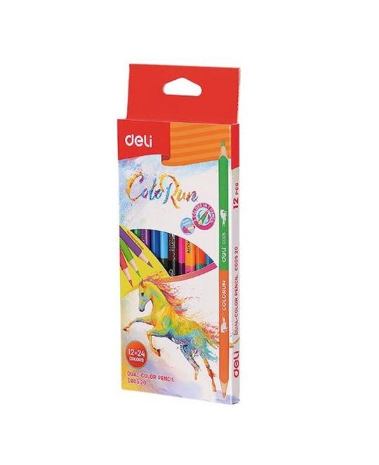 Barvice DELI Duo Colors - dvojne, 12 barv