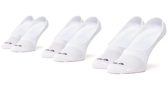 Nogavice FILA - stopalke, bele, 3 pari, 43-46