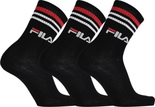 Nogavice FILA - dolge, črne, 3 pari, 35-38