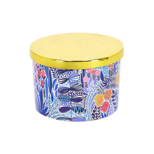 Sveča FRIDA - modra, evergreen, okrogla, 210 g