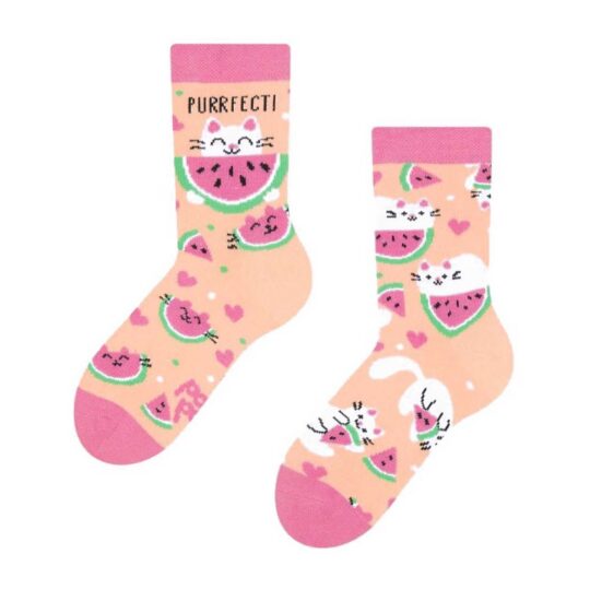 Otroške nogavice DEDOLES - kratke, Watermelon Cat, 23-26