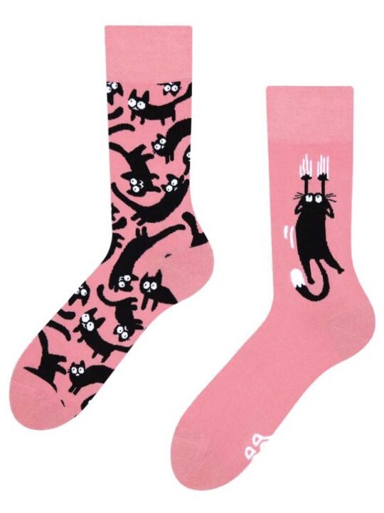 Nogavice DEDOLES - dolge, Pink Cats, 35-38