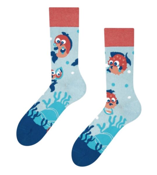 Nogavice DEDOLES - dolge, Funny Blowfish, 35-38