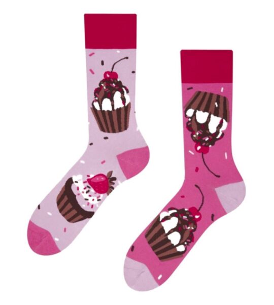 Nogavice DEDOLES - dolge, Pink Cupcakes, 35-38