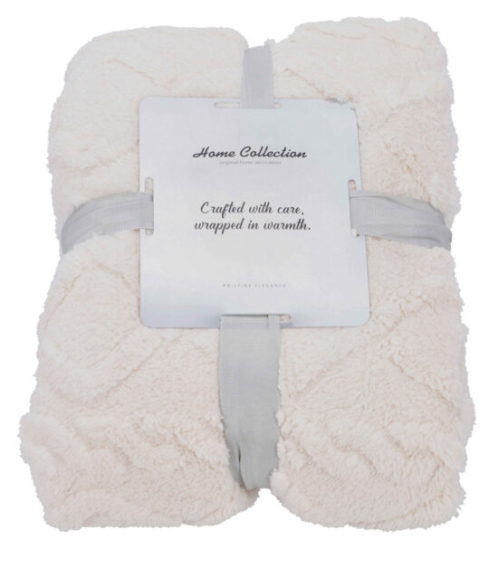 Odeja HOME COLLECTION - bela, karo, 150x200 cm