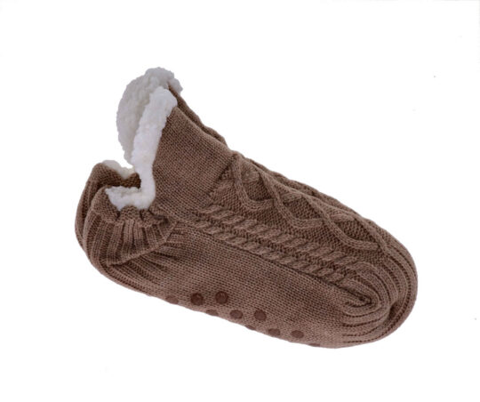 Nogavice HOME COLLECTION - nedrseče, rjave, M