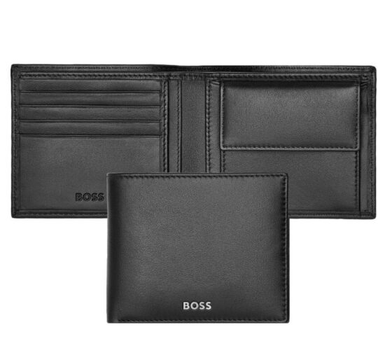 Denarnica HUGO BOSS - črna, usnjena