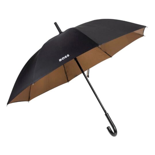 Dežnik HUGO BOSS - črn, moški, basic