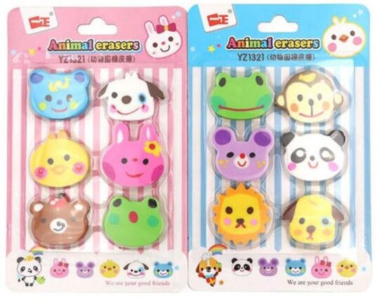 Radirka IIGEN - set, 6 kos, živali, sort