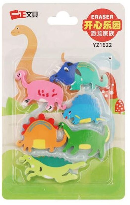 Radirka IIGEN - set, 6 kos, dino