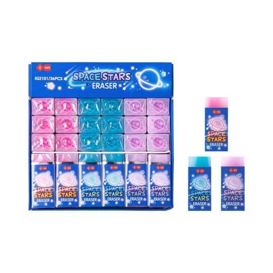 Radirka LAZY STARS - vesolje, 44×18×14 mm