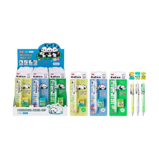 Set tehnični svinčnik + radirka - panda LAZY STARS