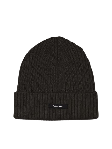 Kapa CALVIN KLEIN Rib - olivno zelena, bombažna, moška