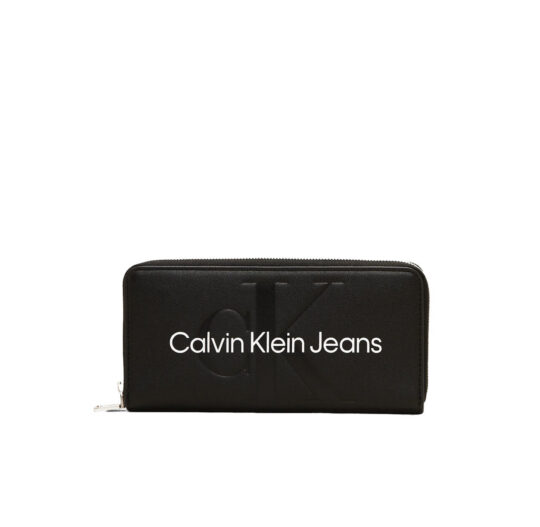 Denarnica CALVIN KLEIN Sculpted - črna