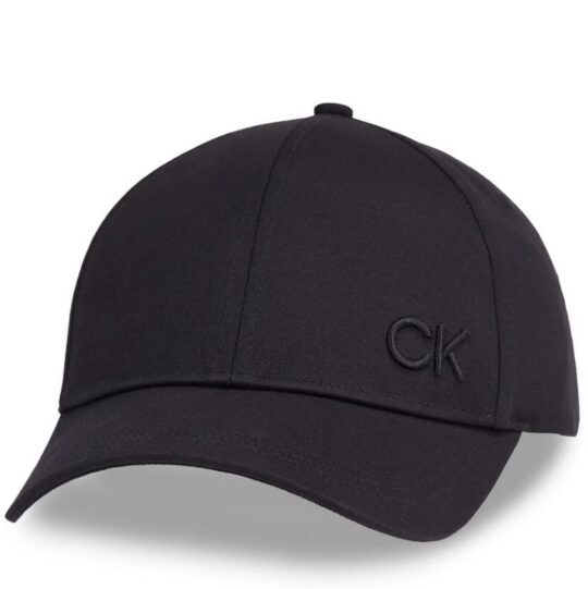 Kapa CALVIN KLEIN na šilt - črna, bombažna, ženska