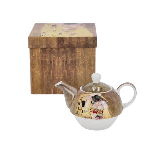 4-delni set čajnika KLIMT The Kiss - keramičen, umetniški dizajn