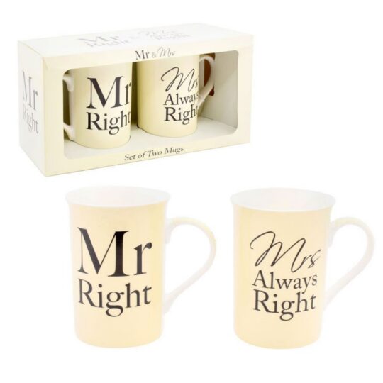 2-delni set skodelic MR&MRS Right