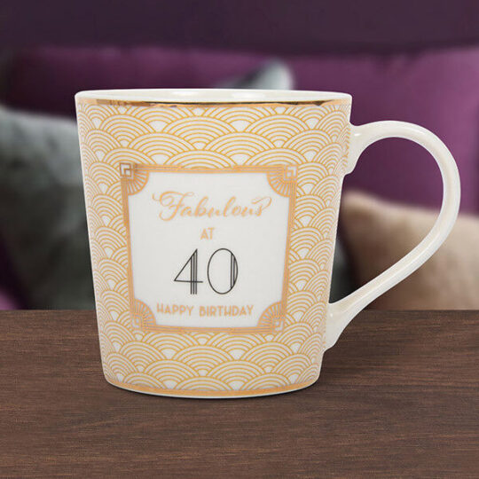 Skodelica LASSER PAVEY Happy 40th Birthday Leonardo - keramična