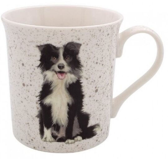 Skodelica LASSER PAVEY Collie Leonardo - keramična, umetniški dizajn