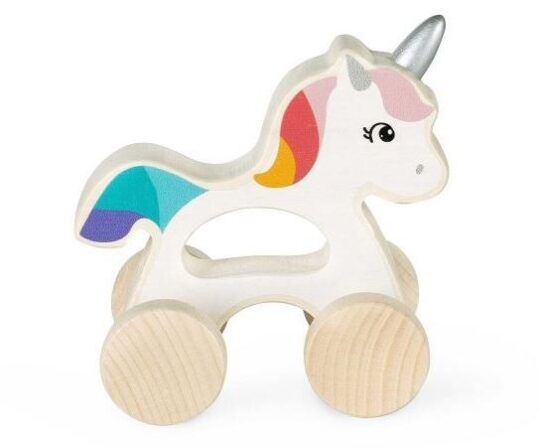 Igrača PINO TOYS - lesena, samorog na kolesih