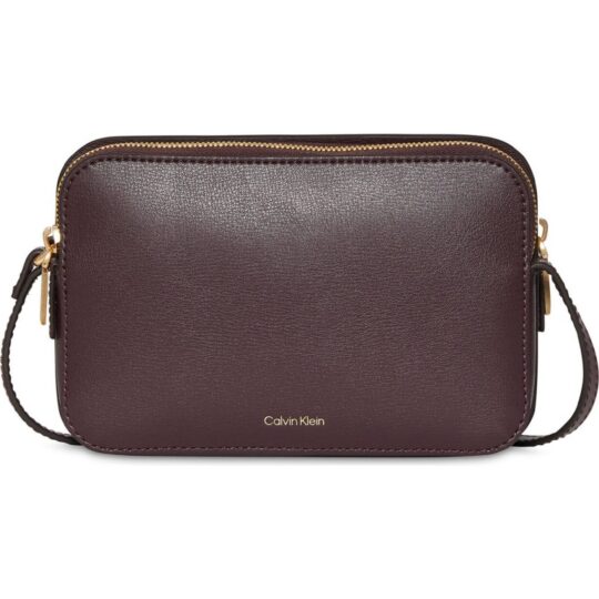 Torbica za čez ramo CALVIN KLEIN Foil Logo - rjava