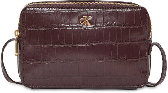 Torbica za čez ramo CALVIN KLEIN Croc - rjava