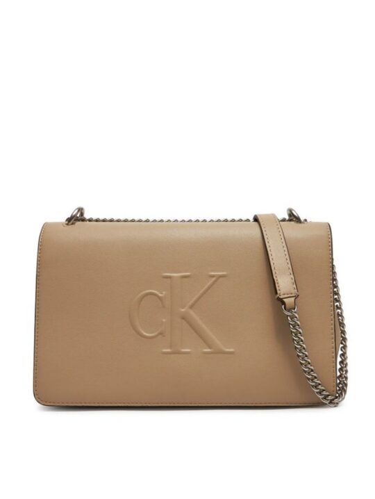 Torbica za čez ramo CALVIN KLEIN Sculpted EW - bež