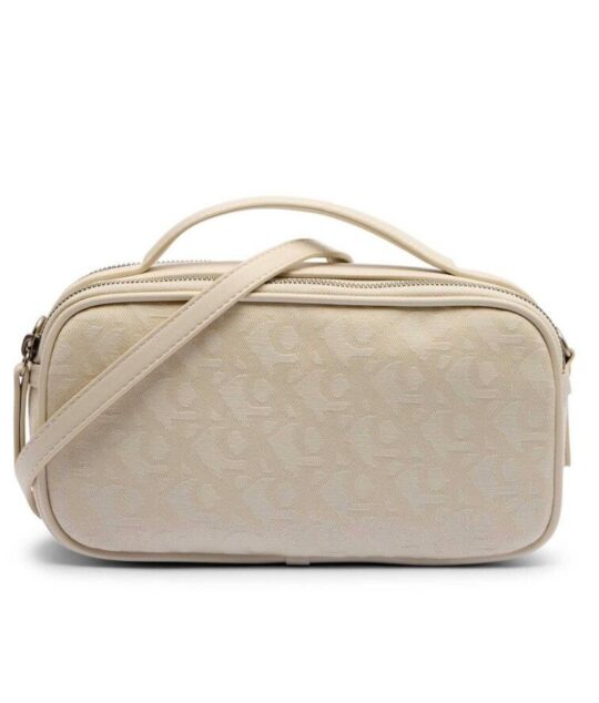 Torbica za čez ramo CALVIN KLEIN Monogram - bež, ženska
