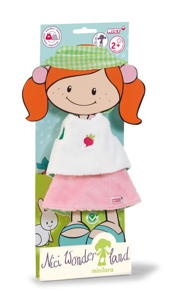 Komplet oblačil NICI - krilo, majica, trak za punčko 30 cm